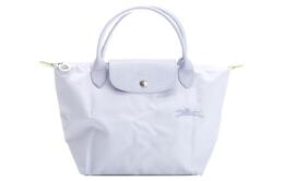 Longchamp Сумка-труба женская Le Pliage из зеленой коровьей кожи с отделкой светло-голубого цвета 1621919p79 | light blue