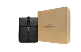 Рюкзак для ноутбука Canvas With Leather мужской черный Coach cj575-qbo4g