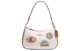 Coach Сумка-седло Teri из коровьей кожи Crescent, сумка-мессенджер, сумка через плечо, среднего размера, женская, белого цвета cj604-svcah