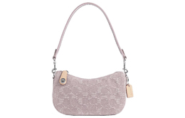 Coach Сумка-мессенджер Swinger Canvas с кожаной сумкой Crescent Bag Saddle Bag Handbag Bag, женская, розовая cj939-lhppu