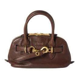 Кожаная сумка через плечо, женская мини-сумка Heatherwood Miu Miu 5bp090_2bbl_f0nbl_v_ooo
