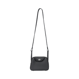 Hermes Сумки женские Lindy II Mini Clemence из кожи через плечо, черные h085956ck85