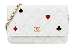 Chanel Кошелек WOC из зернистой коровьей кожи, сумка на плечо, женская, белая ap3076-b09768-10601