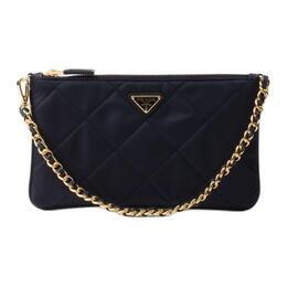 Prada Сумка-тоут из ткани с цепочкой, женская, темно-синяя 1ni054_2aos_f0008