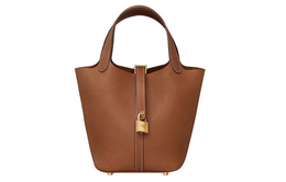 Сумка-корзина Barenia Faubourg Saddle Leather, женская, размер 34 Fauve Light Tawny Hermes h077913cc34