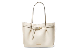 Michael Kors Сумка Emilia Leather на одно плечо, большая женская, белая 35h0gu5t9t-lt-cream