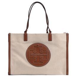 Tory Burch Сумка-шоппер Ella из холста с кожей, женская классическая сумка через плечо, оригинальная, коричневого цвета 87355-928