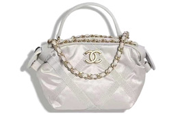 Сумка-шоппер из атласа и нейлона, женская, серебристо-серая Chanel ap2669-b07632-ng122