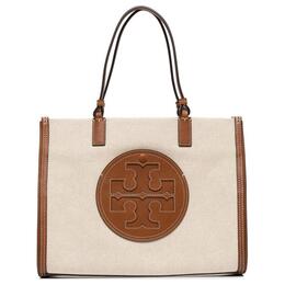 Tory Burch Сумка-шоппер Ella из холста с кожей, женская классическая сумка через плечо, оригинальная, коричневого цвета 88607-928