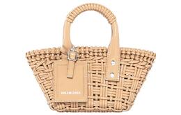 Balenciaga Сумка-корзина BISTRO из полиуретана, ручная сумка через плечо, очень маленькая, женская, коричневого цвета 6780282ie3y2723