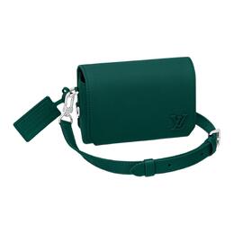 Louis Vuitton Сумка-мессенджер Fastline Series из коровьей кожи, мини, мужская, темно-зеленая m82367
