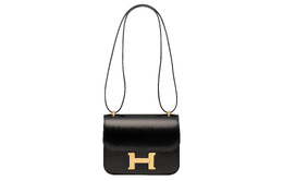 Hermes Сумка-мессенджер Constance Box из кожи, женская, через плечо, мини, 89Noir, черная h084415cc89