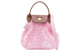 Longchamp Сумка Le Pliage из филейного хлопка с отделкой из коровьей кожи, сумка на плечо, мини-сумка через плечо, женская, розовая 10139hvh018 | pink