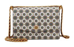 Tory Burch Сумка-мессенджер Robinson из коровьей кожи с цепочкой, мини-сумка через плечо, белая, разноцветная 71972-802