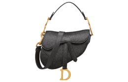 Christian Dior Сумка-седло из зернистой телячьей кожи, сумка через плечо, мини-сумка женская, черная m0456cbaa-m900