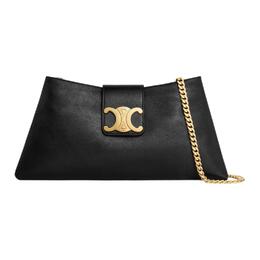 Celine Сумка WilternTriomphe из гладкой коровьей кожи, женская, через плечо, черная 113673feo-38no