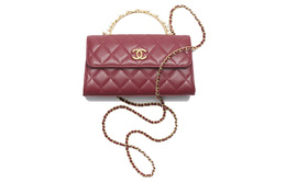 Chanel Сумка-кошелек для мобильного телефона из овчины, женская, бордовая ap3512-b13707-nq389