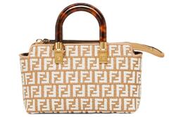 Fendi Женская сумка-мессенджер By The Way Mini Boston Bag, коричневая/белая 8bs067-aq0x-f1mb1