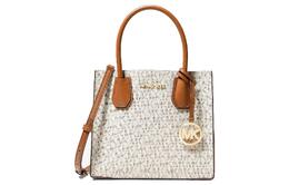 Michael Kors Сумка-багажник из искусственной коровьей кожи, сумка через плечо, среднего размера, женская, ванильно-белая 35s1gm9m2b-vanilla