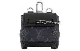 Louis Vuitton Паропроницаемая парусиновая сумка с кожаной отделкой, сумки для хранения, подвески, сумка через плечо, мини-сумка для мужчин, черная m00340