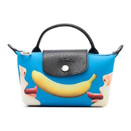 Longchamp Сумка-шоппер из переработанного полиэстера Collaboration ToilerPaper, сумка-шоппер, обычная женская, синяя 34175tpc127