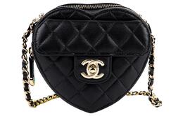 Chanel Сумка-сердце из овчины, переносная сумка через плечо, женская, черная ap2784-b08163-94305
