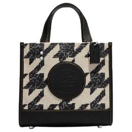 Coach Сумка-шоппер Dempsey Canvas с кожаной сумкой-тоут, женская, черно-кремовая cj623-svvrw