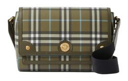 Burberry Сумка через плечо из хлопка с телячьей кожей, женская, оливково-зеленого цвета 80745091