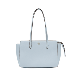 Tory Burch Сумка-шоппер Robinson Litchi Grain Leather, женская, пыльно-синяя 139078-403