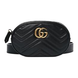 Gucci Сумка-слинг через плечо GG Marmont из стеганой кожи, женская, черная 476434-dsvrt-1000