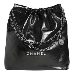 Chanel Сумка-шоппер из коровьей кожи, сумка-шоппер, дамская сумочка, сумка-туба унисекс, черная, серебристая as3262-b08872-94305