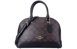 Сумка-купол Sierra Coated Canvas Dome Bag, сумка через плечо, сумка через плечо, среднего размера, женская, темно-кофейного цвета Coach 27583-imaa8