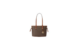 Michael Kors Сумка-шоппер Jet Set Travel из искусственной кожи, сумка для покупок, сумка на плечо, цвет "Trumpets", женская, темно-коричневая 35t9gtvt1v-200