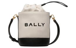 Bally Сумка-ведро из ткани с кожей, сумка через плечо, женская, мини, бежево-черная 6306511