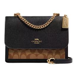 Coach Сумка-тоут Klare из холста с кожей, сумка-тоут, сумка через плечо, маленькая женская, черно-коричневая 91019-imcbi