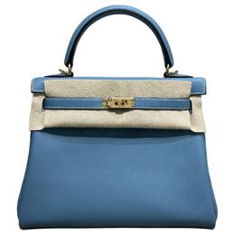 Женская сумка Kelly Swift из телячьей кожи Kelly Bag 75 Bley Jean Denim Blue Hermes h047654cc75