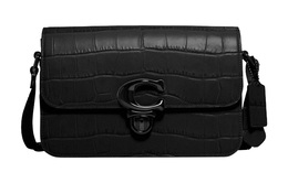 Coach Сумка-тоут из кожи Studio Crocodile Pattern, женская, через плечо, черная c6640-v5blk