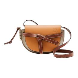 Loewe Сумка Gate из мягкой коровьей кожи с бантом, ручная сумка через плечо, мини-сумка через плечо, женская, янтарного/светло-серого/ржаво-красного цвета a650n46x08-8226