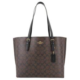 Coach Сумка-шоппер из кожи Mollie, сумка-шоппер, дамская сумочка, сумка через плечо, женская, темно-коричневая, с монограммой 1665-imaa8