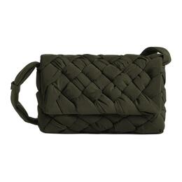 Bottega Veneta Легкая сумка через плечо из бумажного нейлона, маленькая, мужская, темно-зеленая 795498v4ge13203