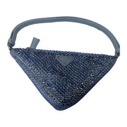 Prada Сумка через плечо Crystal, женская, синяя 1bc190_2awl_f0076
