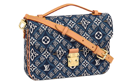 Louis Vuitton Сумка-мессенджер Pochette Metis из ткани, сумка-мессенджер, на одно плечо, среднего размера, синяя, женская m57395