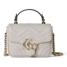 Сумка через плечо GG Marmont из кожи, мини-сумка женская, светло-серая Gucci 811238-aaeck-1712