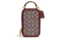 Coach Сумка-кошелек для мобильного телефона из коровьей кожи с тканью Alie, портативная сумка через плечо, женская, красного цвета 4866-b4rh5