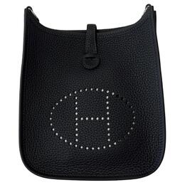Сумка через плечо Evelyne Clemence из кожи, мини, женская, цвет морской волны Hermes h069426ckds