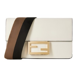 Fendi Сумка-багет из кожи, через плечо, мини, женская, белая 8bs039-aaiw-f171k