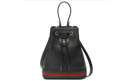 Gucci Сумка-ведро Ophidia из кожи, портативная сумка через плечо, женская, черного цвета, небольшого размера 610846-cwg1g-1060