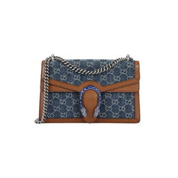Gucci Женская сумка-мессенджер «Dionysus Denim с кожаной сумкой на плечо», цвет: серый, синий, коричневый 400249-2kqfn-4483