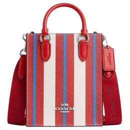 Сумка через плечо из холста с кожей, женская, мини-сумка, разноцветная Coach ct807-svcah