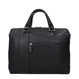 Piquadro Black Leather Business And Laptop Bags pi15271609270537bt